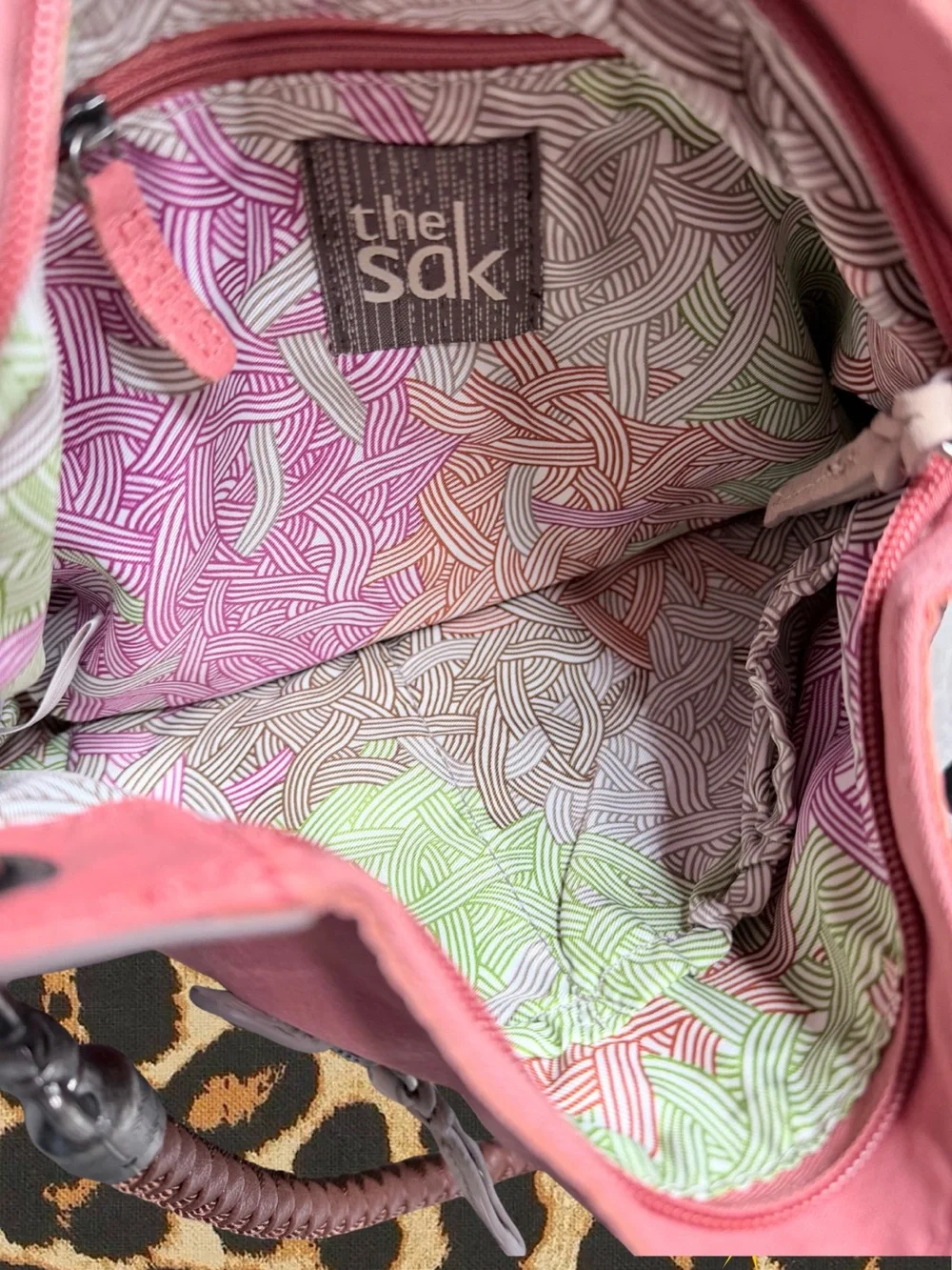 THE SAK | NWT Indio Demi Hobo Braided Strap Shoulder Bag in Pink/Taupe